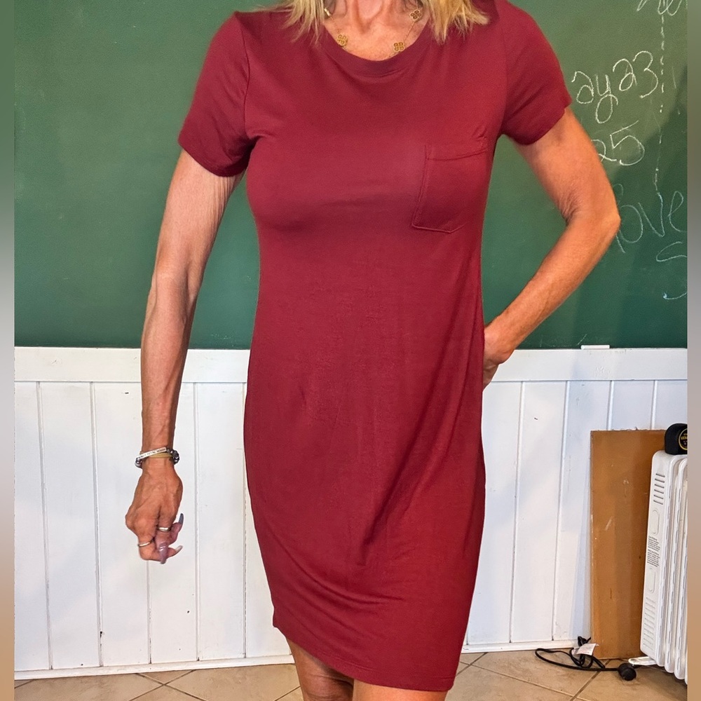 Abercrombie & Fitch casual Burgundy T-Shirt Dress